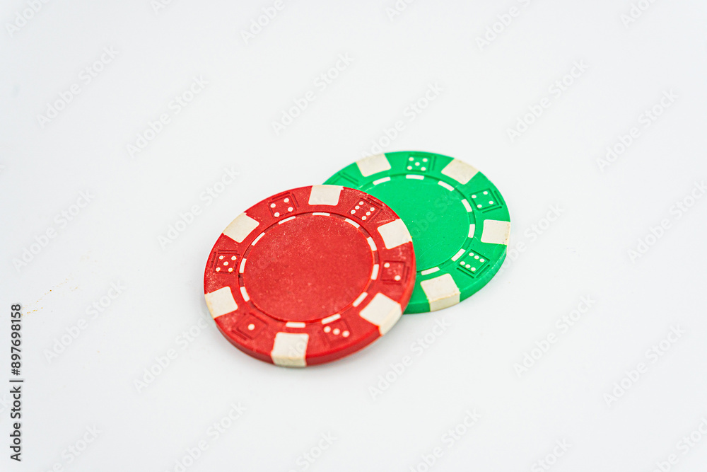 casino chip isolated on white. Poker game casino chip isolated on white. Poker game
