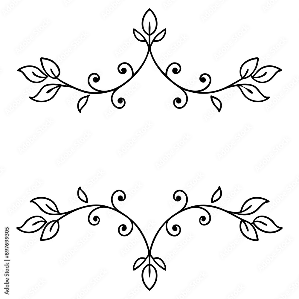 graphic with a black elegant plant ornament on an isolated background graphic with a black elegant plant ornament on an isolated background
