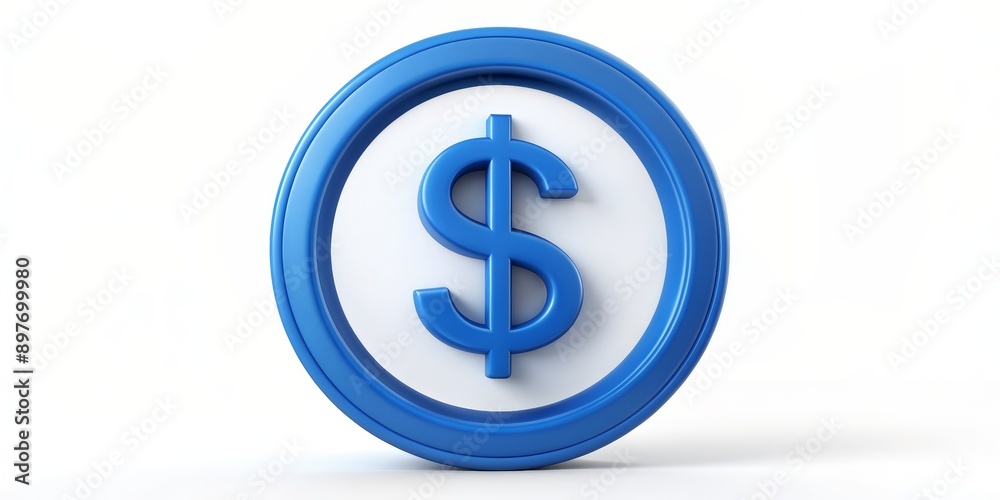 3D Rendered Blue Dollar Sign Icon, 3D rendering, icon, symbol, currency , dollar sign 3D Rendered Blue Dollar Sign Icon, 3D rendering, icon, symbol, currency , dollar sign