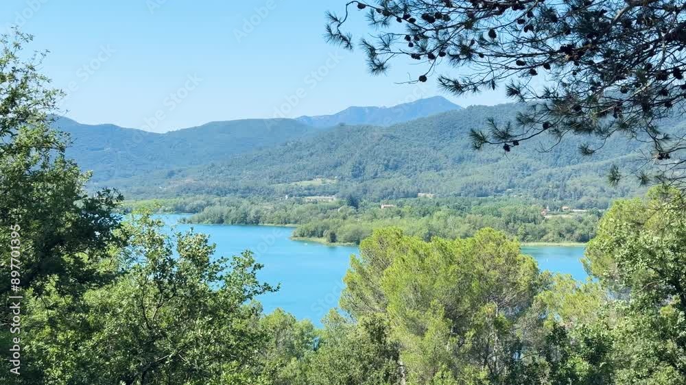 View of the lake from above the mountain.
View of the lake from above the mountain.