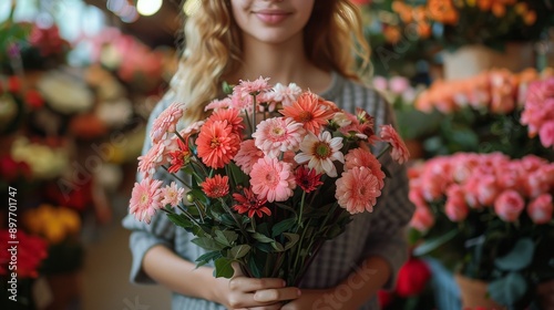 Person Holding Bouquet of Flowers