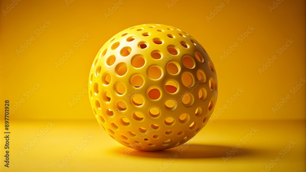 Abstract Yellow Sphere with Circular Cutouts, 3D Rendering, Minimalist, Geometric Shapes, sphere, yellow, 3d Abstract Yellow Sphere with Circular Cutouts, 3D Rendering, Minimalist, Geometric Shapes, sphere, yellow, 3d
