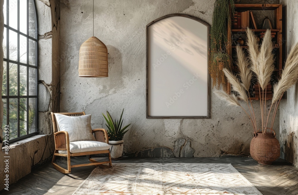 Room With Chair, Potted Plants, and Picture Frame Room With Chair, Potted Plants, and Picture Frame