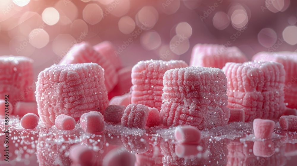 Plate of Marshmallows on Table