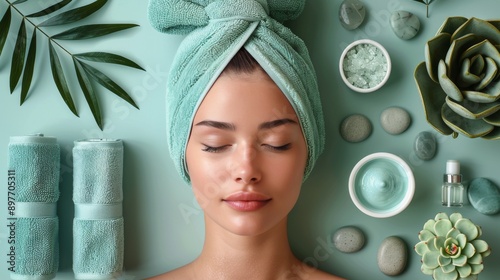 Woman Drying Hair With Towel