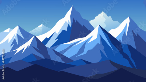 Himalaya background vector art illustration 