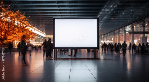 display blank clean screen or signboard mockup for offers or advertisement in public area © Macrostock