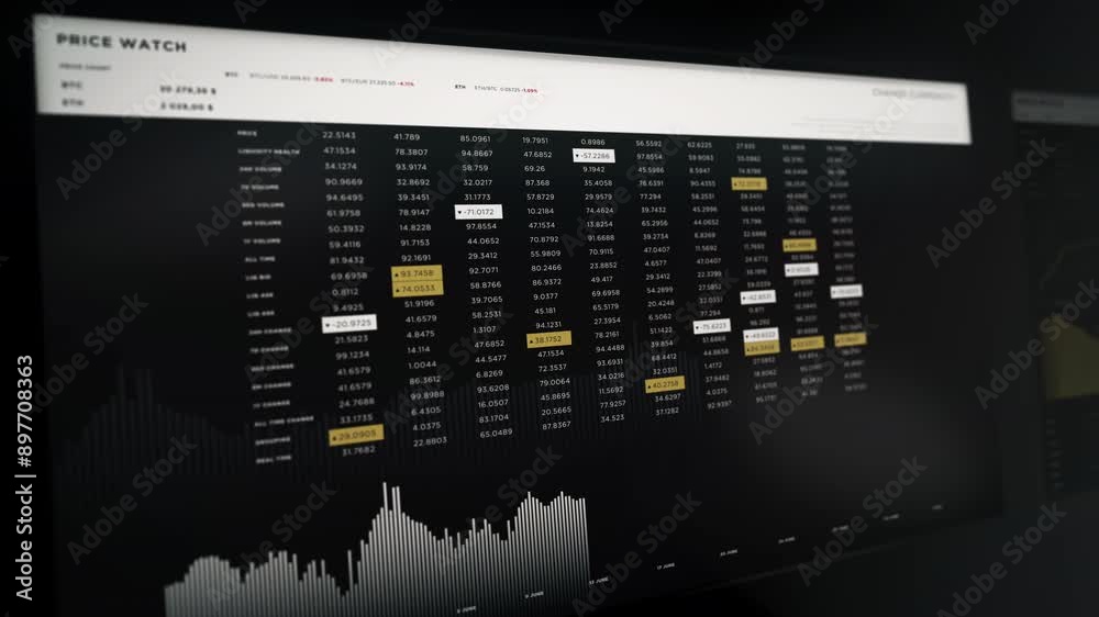 Changing Prices In Currency Exchange Economy Chart Analysis Interface ...