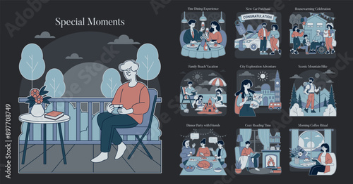 Special Moments. Flat Vector Illustration