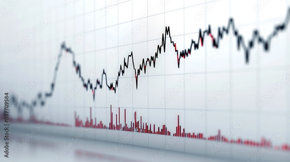 Simple stock chart with a consistent upward trend, reflecting stable stock price growth, set against a white background. Simple stock chart with a consistent upward trend, reflecting stable stock price growth, set against a white background.