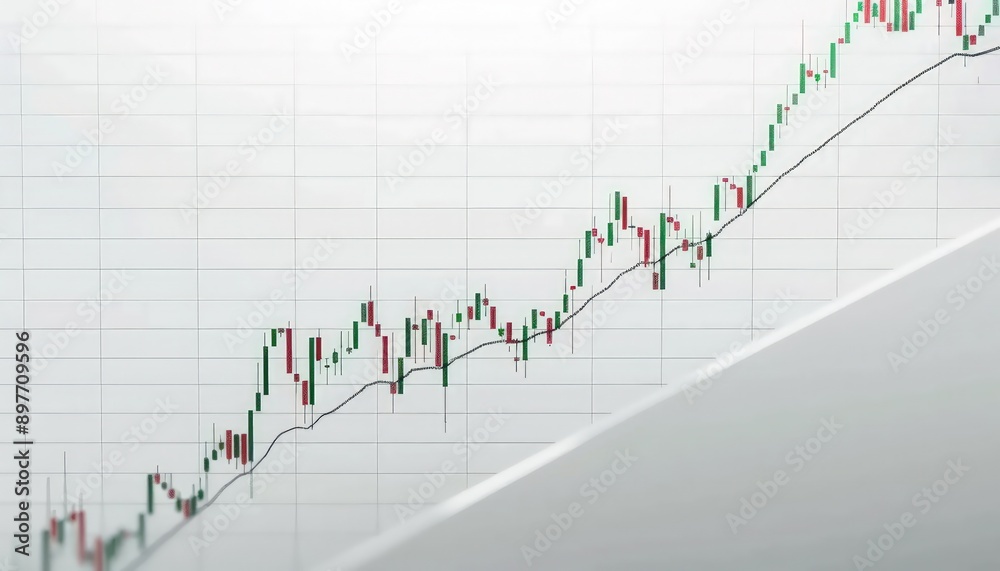 Simple stock chart with a consistent upward rise in stock prices, indicating steady market growth, set against a white background. Simple stock chart with a consistent upward rise in stock prices, indicating steady market growth, set against a white background.