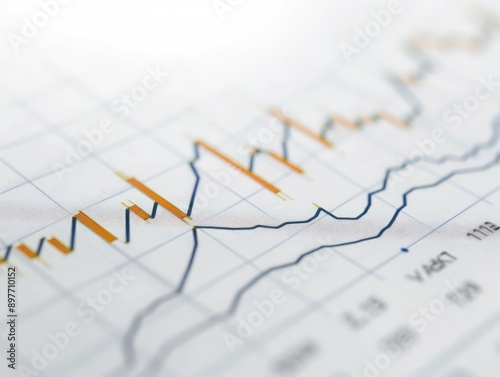 Simple stock chart with a gentle upward trend, representing steady market growth, on a white background.