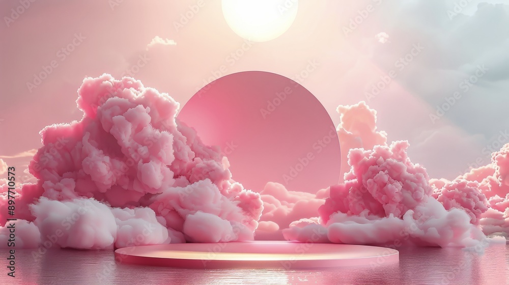 Circular Object Surrounded by Clouds in the Sky Circular Object Surrounded by Clouds in the Sky