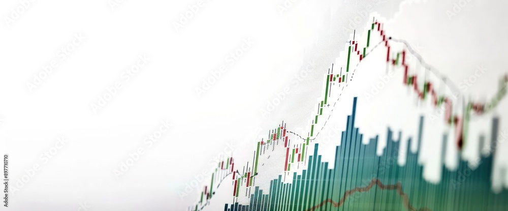 Simple stock chart with a gradual upward rise in stock prices, set against a white background.