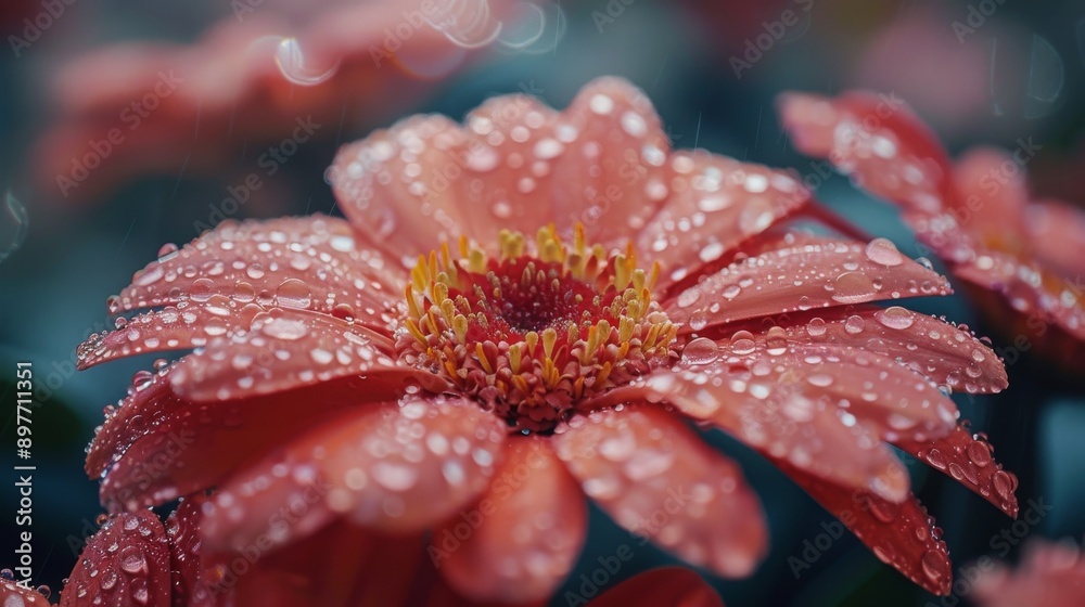 Water Droplets on Close-Up Flower