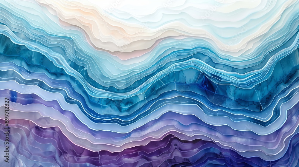 A cross-section of geological layers in wide bands featuring, resembling water currents. A cross-section of geological layers in wide bands featuring, resembling water currents.