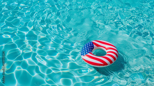 inflatable swim ring with american flag design