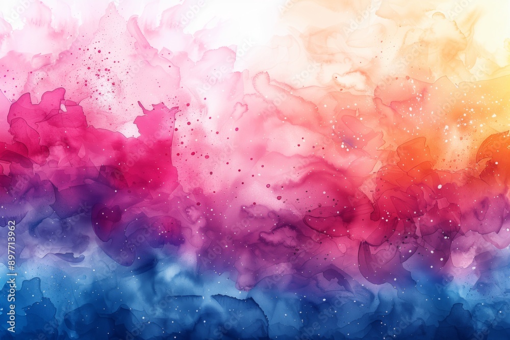 Abstract rainbow watercolor background with splashes, illustration Abstract rainbow watercolor background with splashes, illustration
