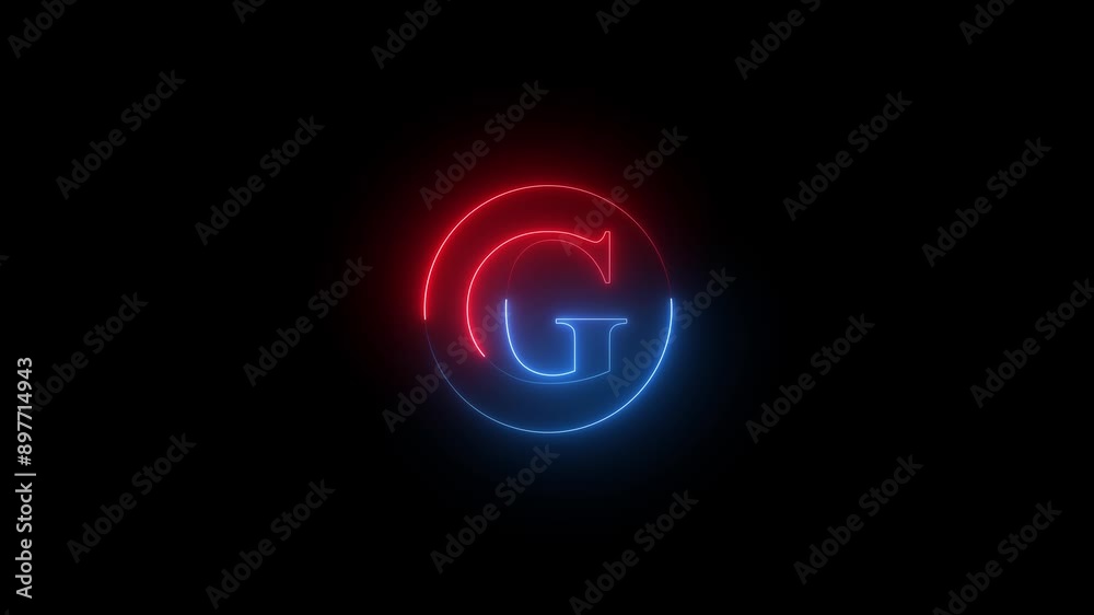 Glowing neon blue and purple alphabet Glowing neon blue and purple alphabet