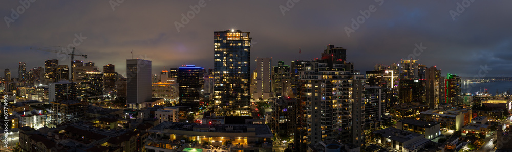 Panorama of the San Deigo skyline at night Panorama of the San Deigo skyline at night