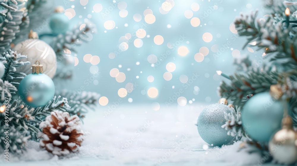 A delightful scene of a winter wonderland with festive decorations A delightful scene of a winter wonderland with festive decorations