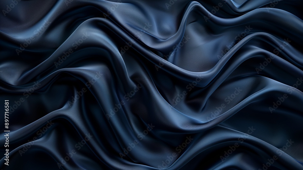 Wavy cloth in dark blue colors. Wavy cloth in dark blue colors.