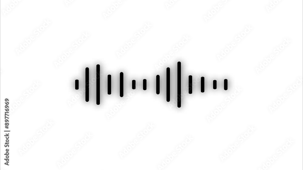 Sound wave animation with black bars on white background Sound wave animation with black bars on white background