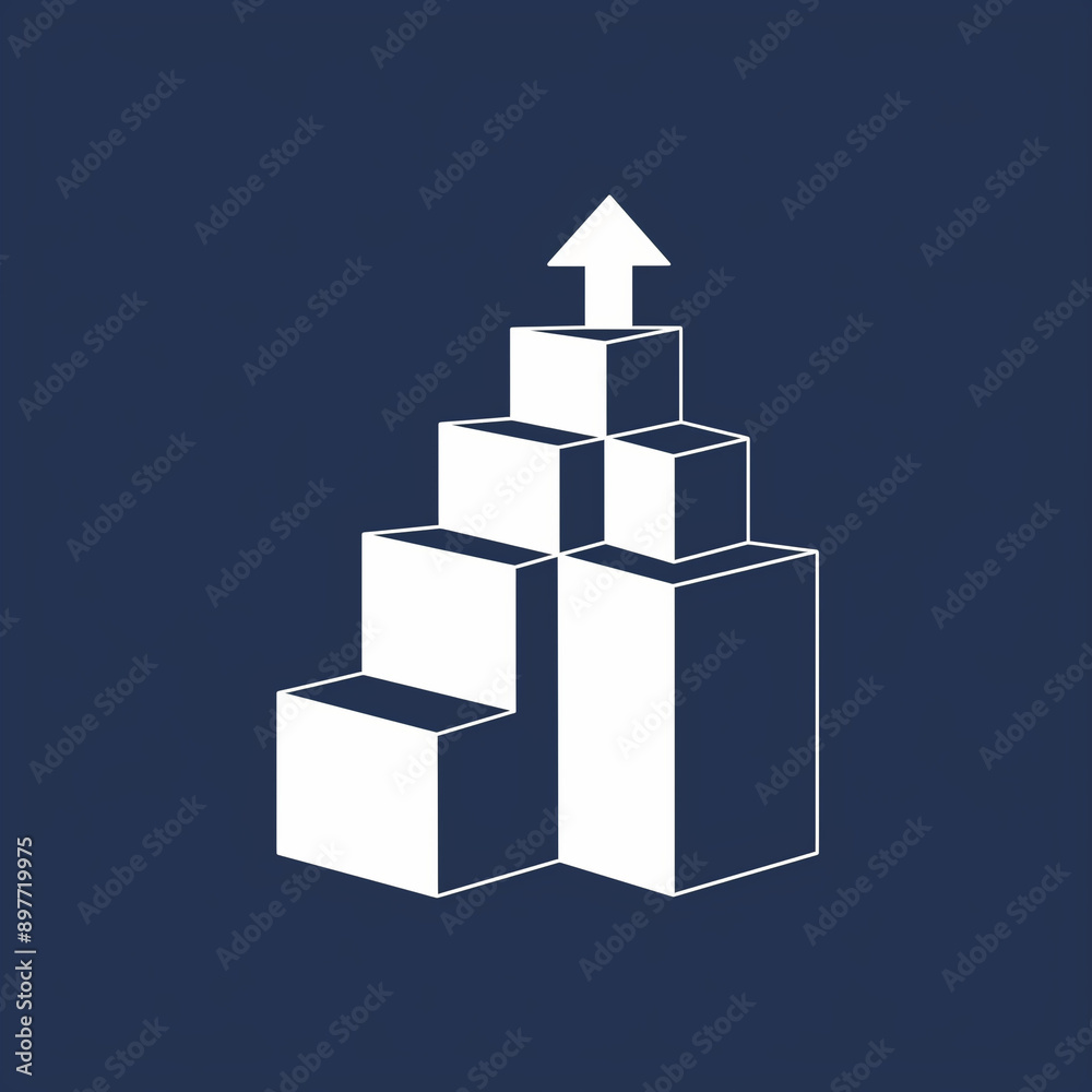Level Tool Icon in 2D: Precision White Design on Indigo Level Tool Icon in 2D: Precision White Design on Indigo