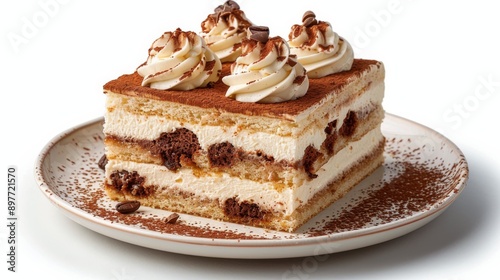 A Slice of Cake on a White Plate