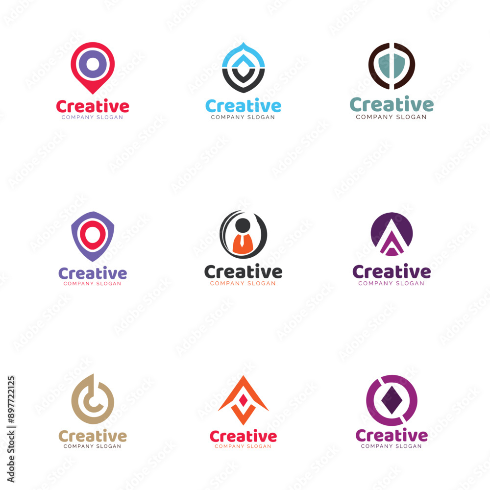 Collection of Modern Minimalist Logos with Geometric Shapes Collection of Modern Minimalist Logos with Geometric Shapes