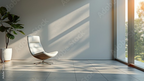 Modern Office Overlooking Cityscape