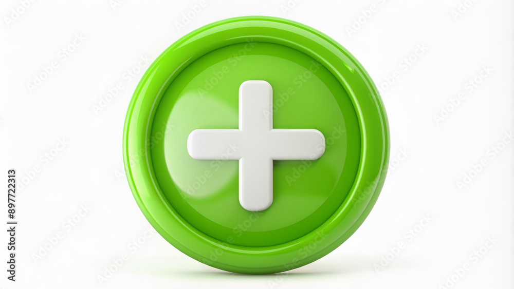 Here is the description:..Stylized bright green circle with a bold white plus sign embedded inside, set against a clean white background, conveying positivity and harmony. Here is the description:..Stylized bright green circle with a bold white plus sign embedded inside, set against a clean white background, conveying positivity and harmony.