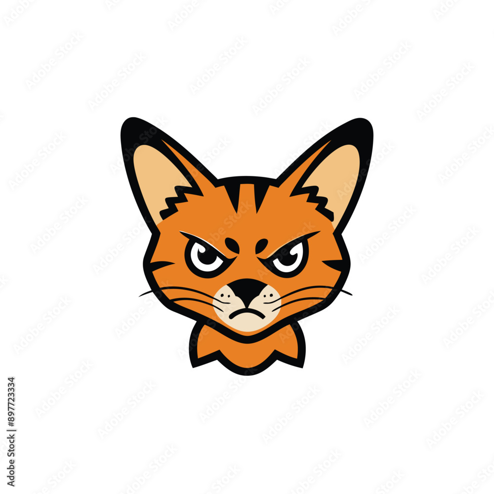 Common Genet and Lynx in Angry Pose Vector Icon Common Genet and Lynx in Angry Pose Vector Icon