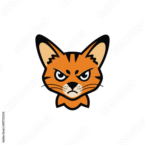 Common Genet and Lynx in Angry Pose Vector Icon