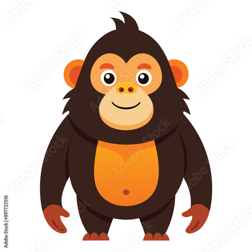 Cute gorilla animal vector illustration on white background