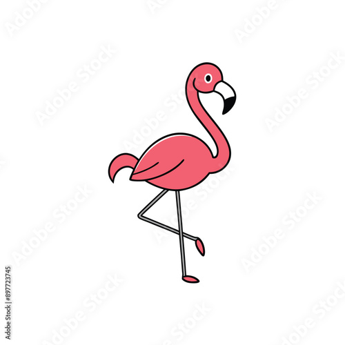 Flamingo bird dancing icon in vector formatFlamingo bird dancing icon with vector illustration
