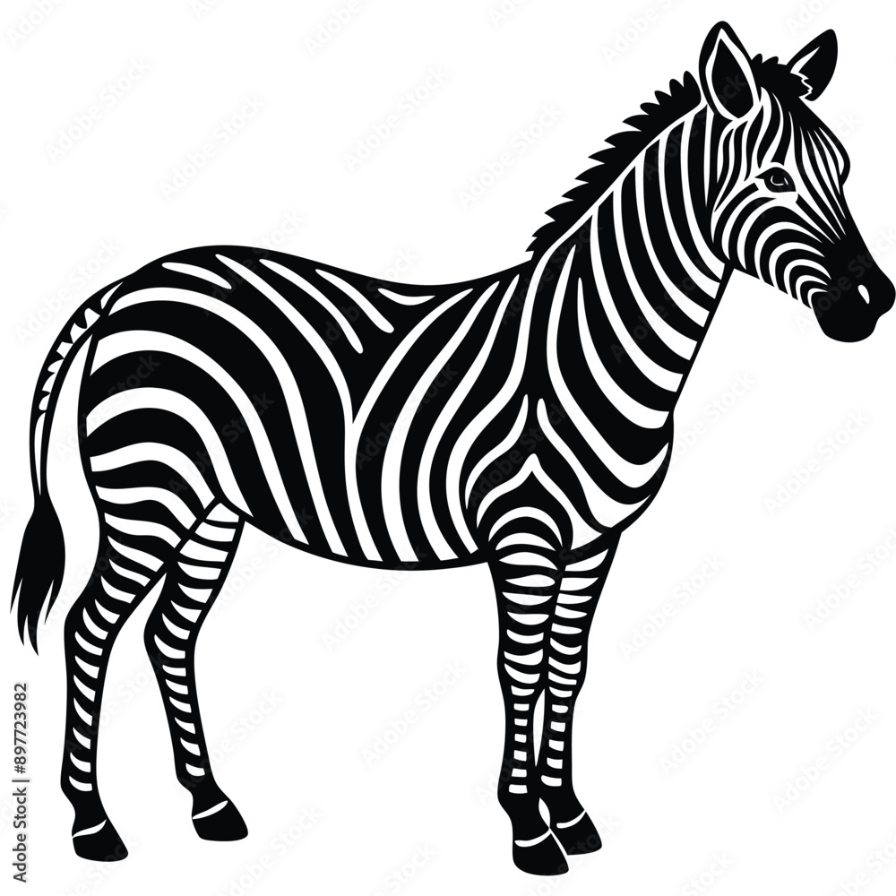 Obraz premium Minimalist zebra design vector illustration