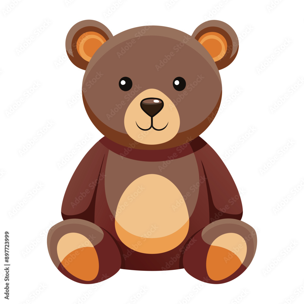 Modern plush teddy bear toy isolated in realistic style Modern plush teddy bear toy isolated in realistic style