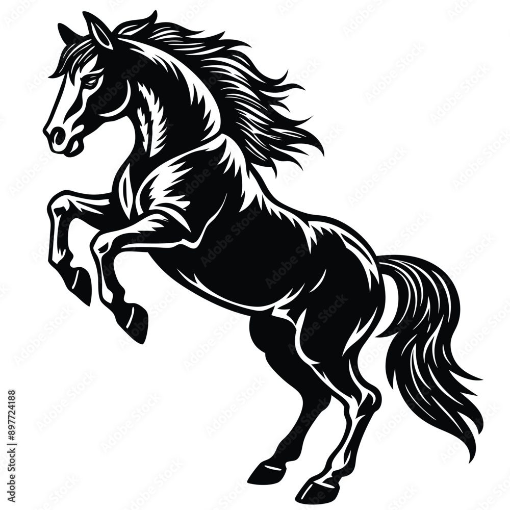 Bucking Horse in EPS Vector Illustration Bucking Horse in EPS Vector Illustration