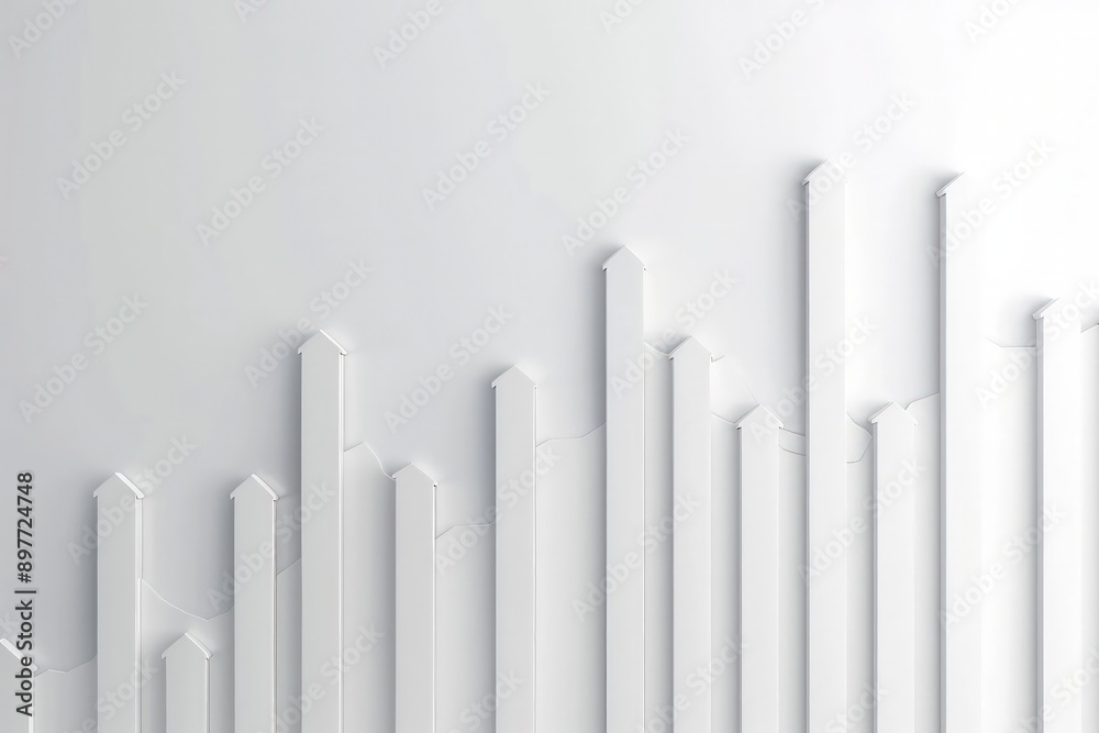 White background featuring a bar graph with a steep rise in stock values, indicating a sudden market surge. White background featuring a bar graph with a steep rise in stock values, indicating a sudden market surge.