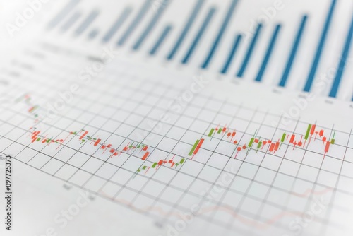 White background featuring a bar chart with a dramatic rise in stock prices, reflecting strong market performance.