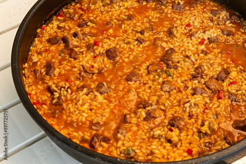 Arroz meloso con ibéricos.