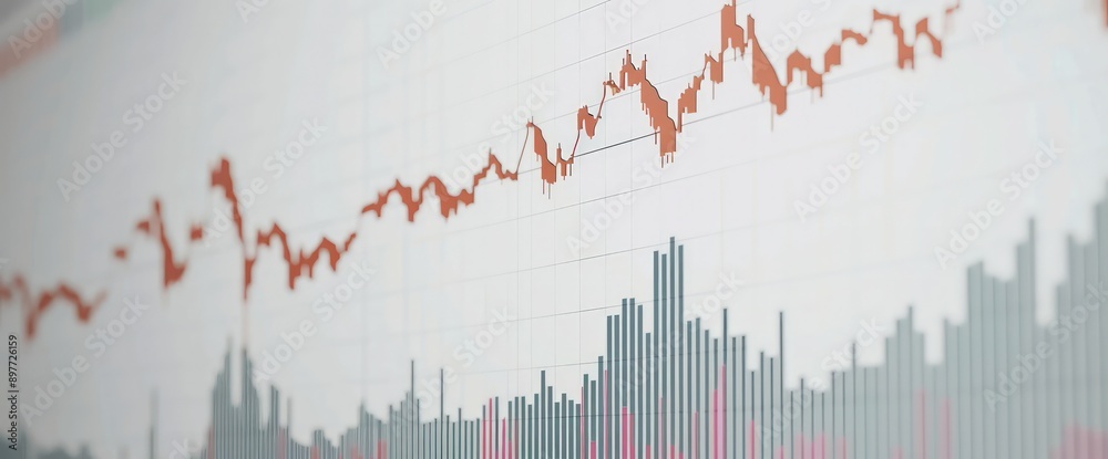 White background featuring a financial chart with a consistent upward rise in stock prices. White background featuring a financial chart with a consistent upward rise in stock prices.