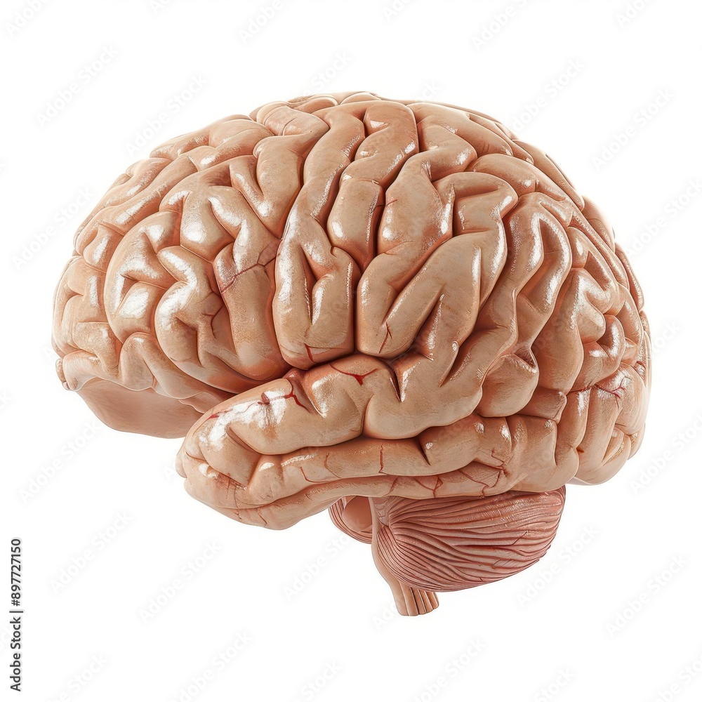 Medical Illustration of the Human Brain Showing Complex Neural Connections Medical Illustration of the Human Brain Showing Complex Neural Connections