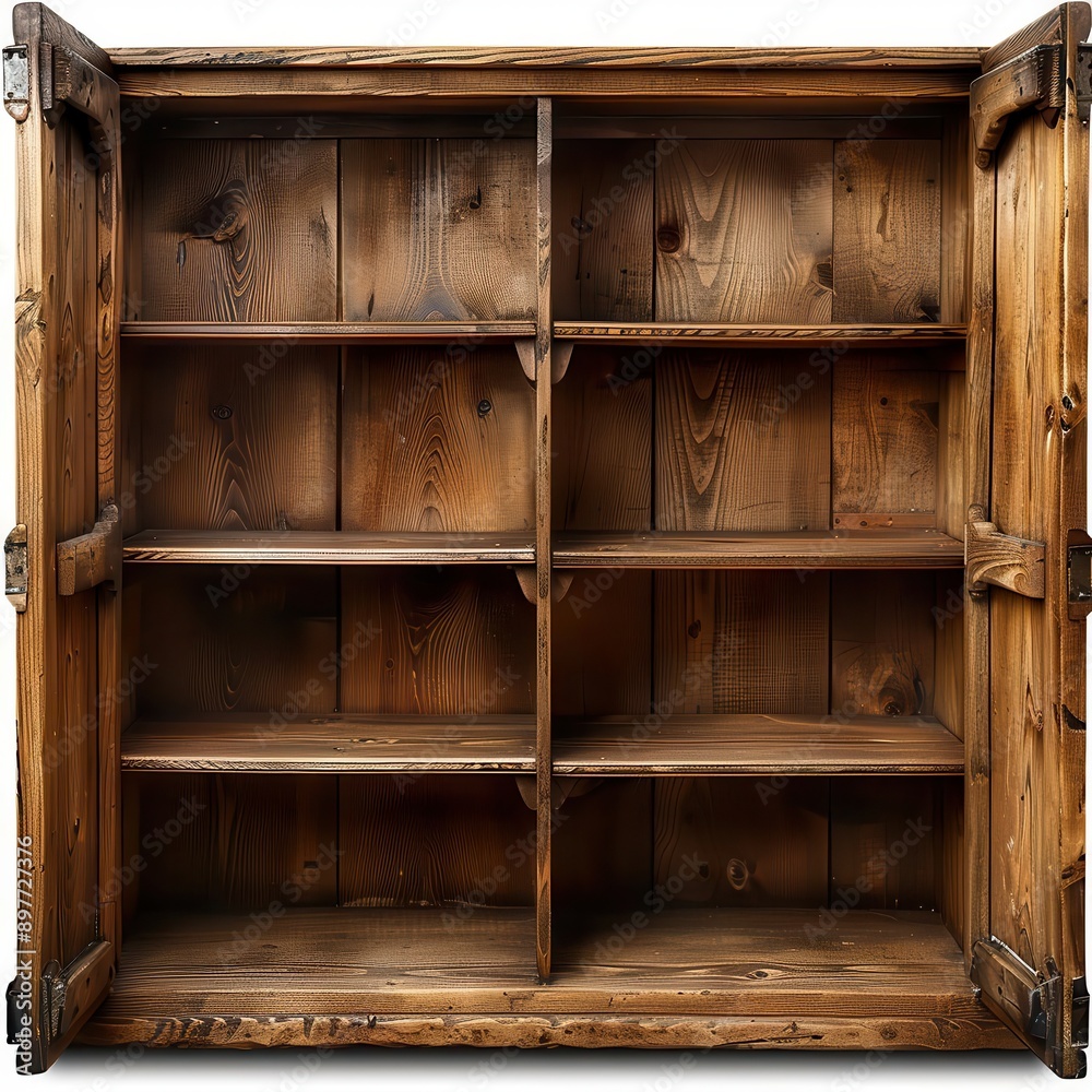 Old-Fashioned Wooden Library Shelves Old-Fashioned Wooden Library Shelves
