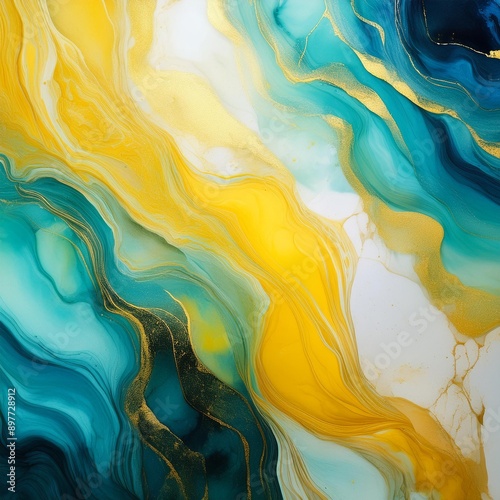 Wallpaper Mural Yellow and Cyan (1) Torontodigital.ca