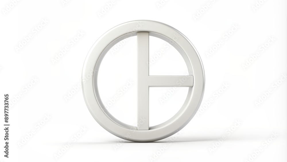 3D Rendered White Circle with a Horizontal Bar in the Center, 3D, Circle, Geometric, White, Bar 3D Rendered White Circle with a Horizontal Bar in the Center, 3D, Circle, Geometric, White, Bar