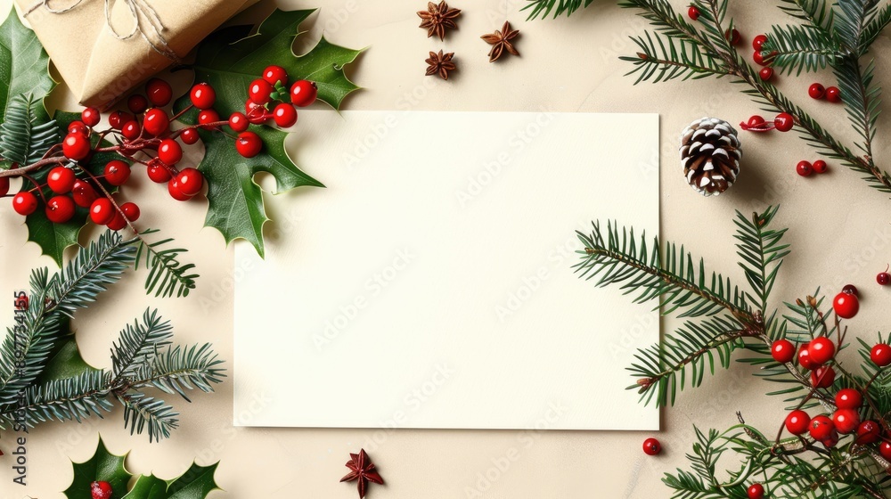 Mockup of a blank holiday card with space for text Mockup of a blank holiday card with space for text