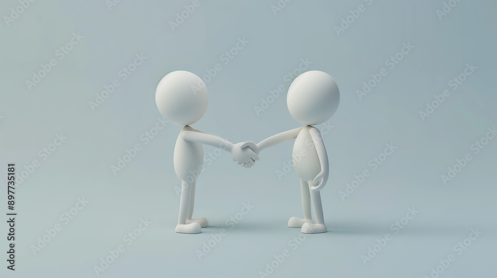 Two 3d humans give their hand for handshake. Two 3d humans give their hand for handshake.