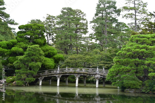 japanese garden with bridge